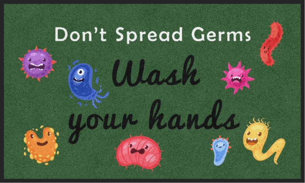 germs wash hands mat