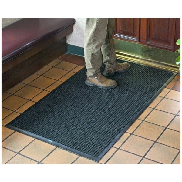 waterhog classic 8 Floormat.com Perfect for most applications inside or out, Waterhog Classic's unique design makes it revolutionary. The raised rubber "water dam" border traps dirt and water, keeping them off carpet and floors. <ul> <li>24 oz.sq/yd solution-dyed polypropylene fabric is highly stain resistant</li> <li>SBR rubber backing contains 20% recycled rubber content</li> <li>3/8" thick bi-level surface effectively removes and stores dirt and moisture beneath shoe level between cleanings</li> <li>Rubber reinforced face nubs prevent pile from crushing extending performance life of product</li> <li>Unique "Water Dam" allows the Waterhog mat to hold up to 1 1/2 gallons of water per square yard, water and dirt stay on the mat</li> <li>Anti-Static</li> <li>Recommended for commercial buildings, hotels, restaurants, healthcare facilities, office buildings and more</li> </ul>