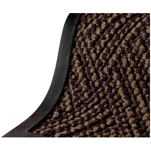 A brown and black Waterhog Diamondcord floor mat on a white background.