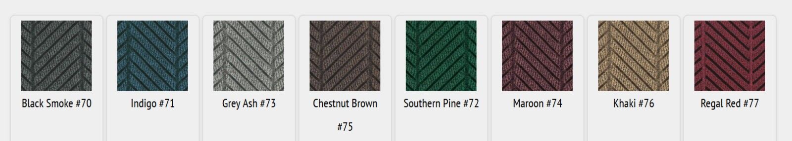 A selection of colorful threads for WaterHog Eco Grand Premier Floor Mat.