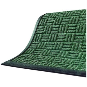 A Waterhog Masterpiece Select floor mat showcasing a green door mat on a white background.